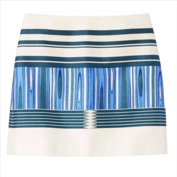 Tory Burch Plaited Stripe Engineered Skirt